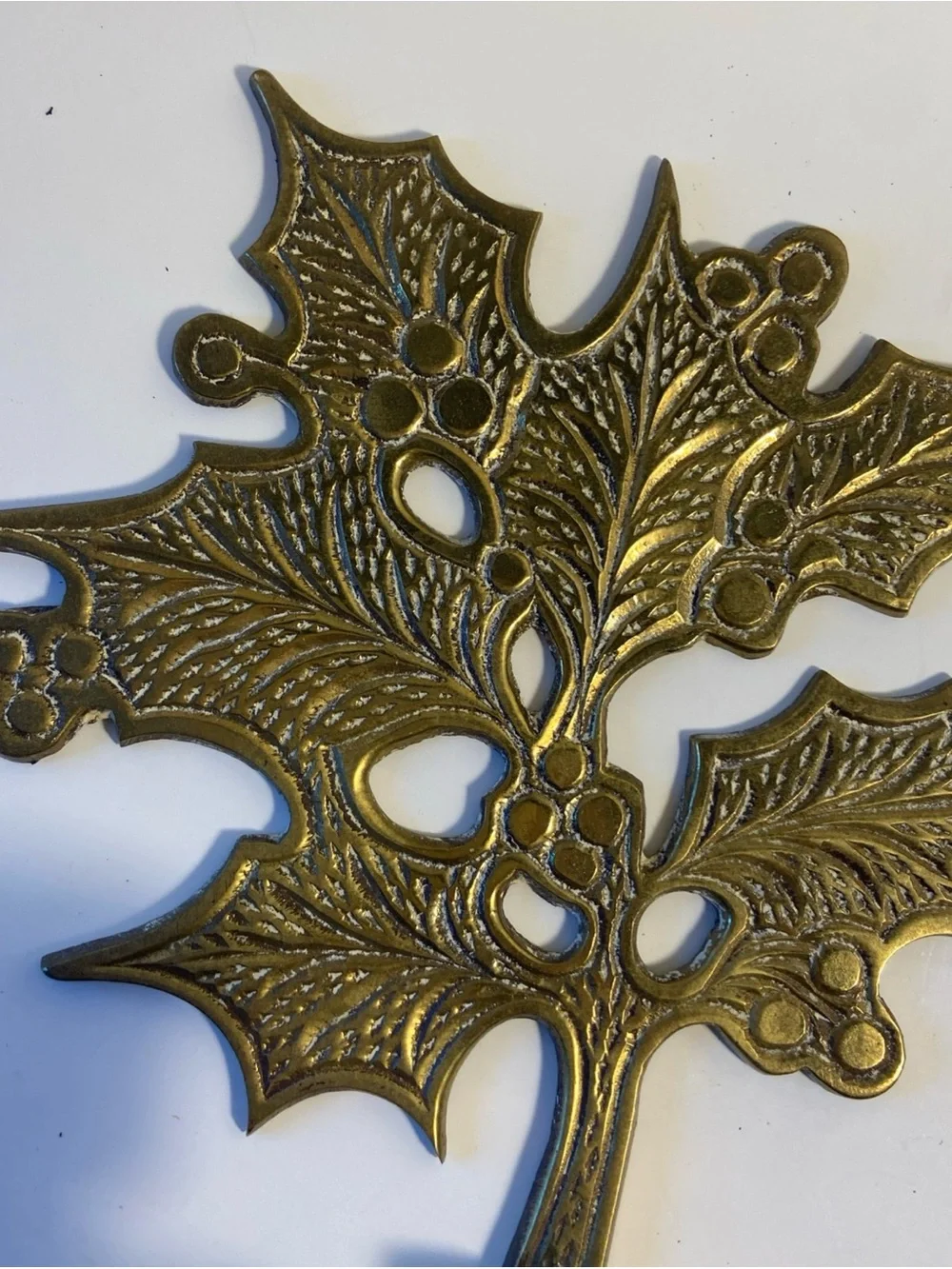 Brass Leaf Wall Candle Sconces - Pair